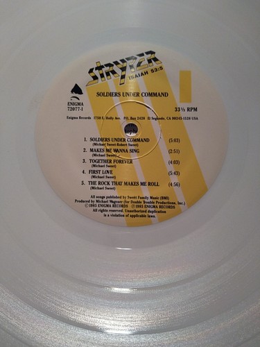 STRYPER ISAIAH 53:5 1985 SOLDIERS UNDER COMMAND ENIGMA 72077 WHITE SHRINK VG+ - Picture 13 of 22