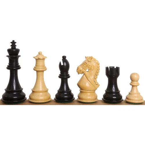 4" Bridle Staunton Luxury Chess Pieces Only set - Ebony Wood & Boxwood