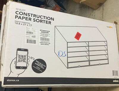 10-Compartment Construction Paper Sorter, 4slots 1 Drawer Plasticized Dry Erase
