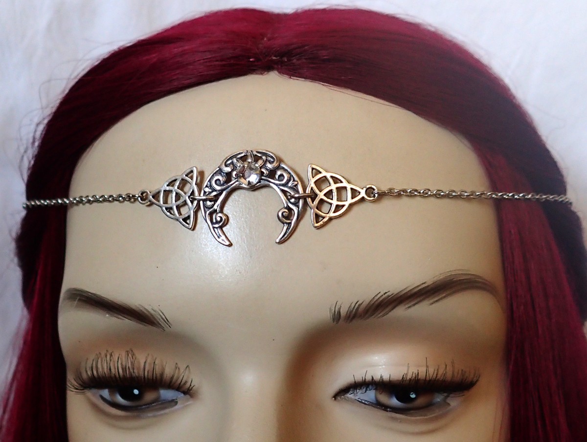 Moon Goddess Dark Heart Festival Headpiece Silver and Black by Brebitz Haloween il_fullxfull.7303720811_prx6.jpg main image 4