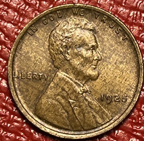 1925 Lincoln Wheat Cent AU Luster Monster Woody Improper Alloy Mix Error Penny