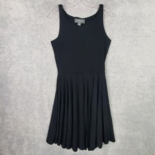 NWOT Womens Dress Size Small Black LBD Fit n Flare Crew Neck Rayon Spandex Soft