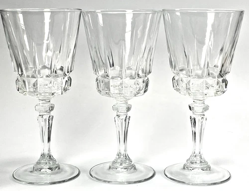Vtg Chantelle by Cristal D'Arques-Durand 6 1/8" Wine Glasses Set of Three