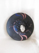 Vintage Ceramic Bowl Fine Art Female Portrait Sculpture Wall Art Medusa