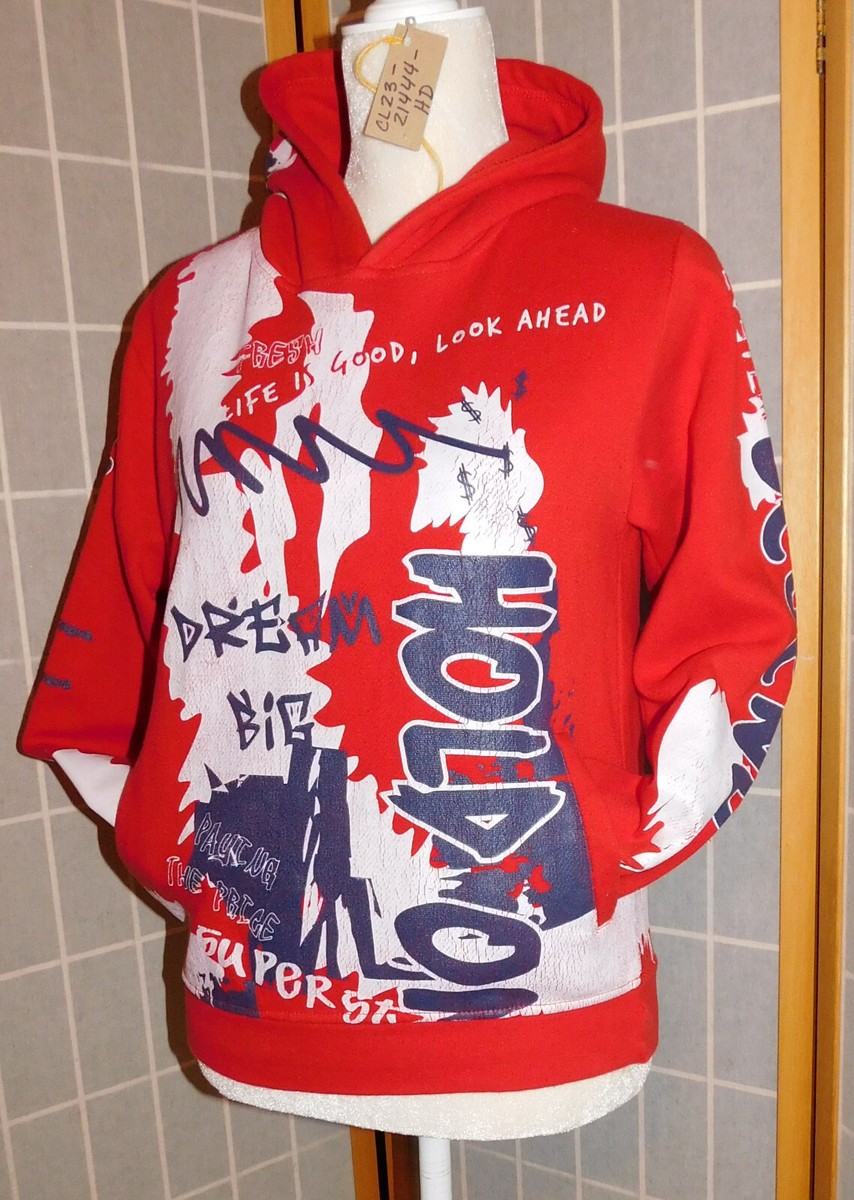 【TWN】BIG FOUR HOODIE Hip Hop Tokio Hotel Print Mens Graphic Zip Up Hoodie