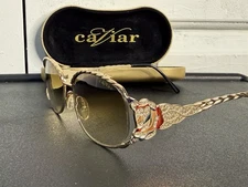 Caviar Eyeglasses Designer   Rose Side Design Rare Find Vintage Glasses