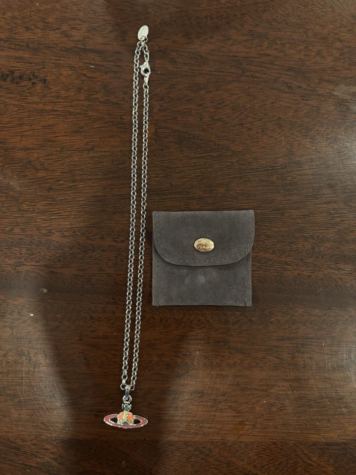 Vivienne Westwood Naranja Cristal Saturno Collar Foto 2 de 3