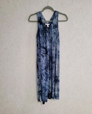 Liz Lange Target Maternity Dress Womens M Blue Tie Dye Tank Dress Midi Summer