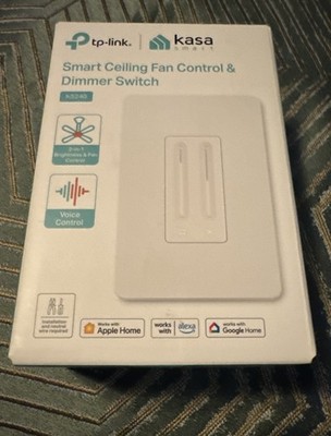 TP-Link Kasa Smart Ceiling Fan Control & Dimmer Switch KS240   New Sealed