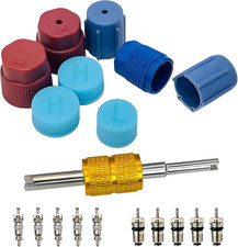 Air Conditioning Valve Core Kit,Cap  19Pcs AC Kit