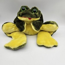 Vintage Large Frog Hand Puppet Plush Toy 24" Soft Stuffed Animal Doll Puppet