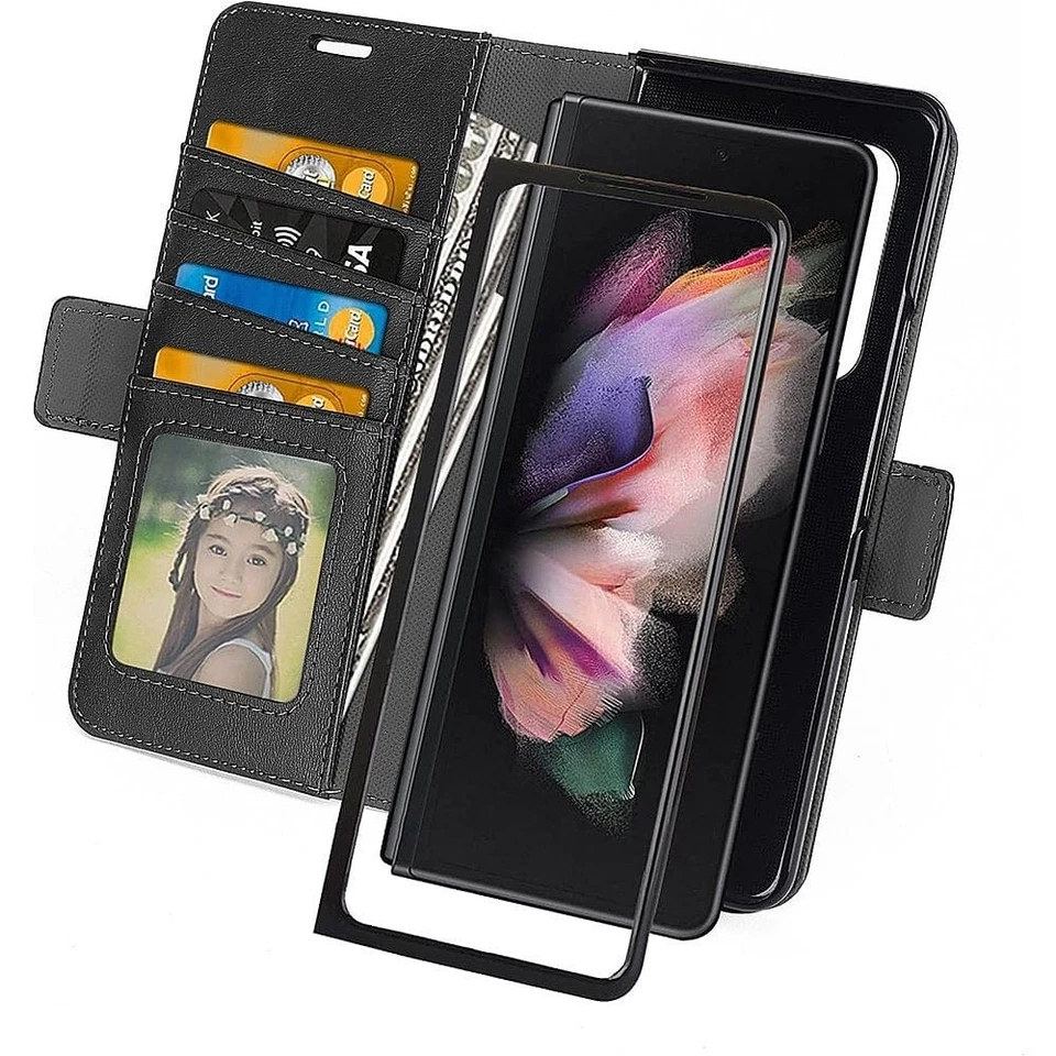 Funda tipo billetera de cuero serie Indy - Galaxy Z Fold5 Foto 4 de 4