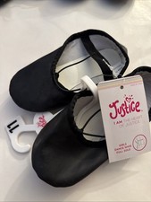 Girl's New Justice Brand Flat Dance/Ballet Black Shoe Full Sole Size 11