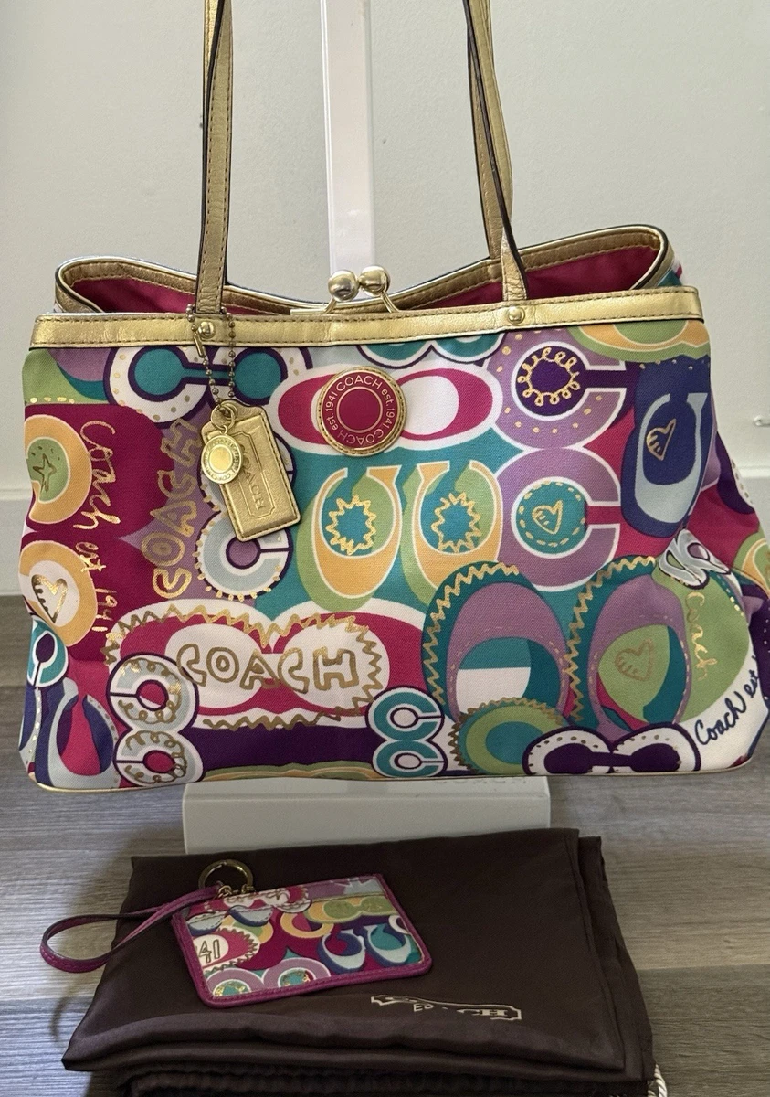 Coach Poppy Graffiti Glam Tote for sale | eBay