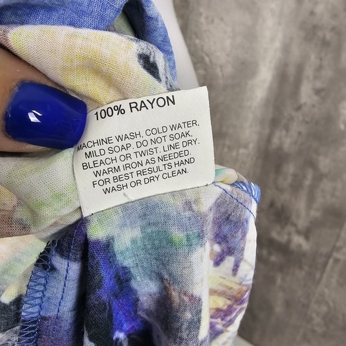 Vintage Jams World donna XL Costa Azzurra colorato astratto spiaggia hawaiana S/S - Foto 7 di 7