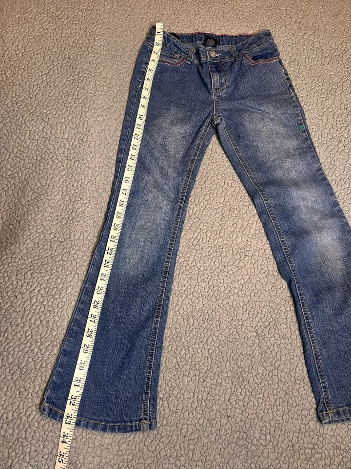 Vintage Faded Glory Denim Jeans Little Girls Size 10 With Hearts - Image 3 of 4