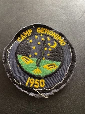 RARE HTF -Original Vintage Camp Geronimo 1950 Boy Scout Patch