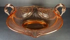 Vintage Fenton Swan Handled Bowl – Selenium Peach Pink Depression Glass, Feather