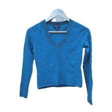 Rag And Bone Womens V Neck Knit Sweater Teal Blue Long Sleeve Size Medium