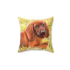 Redbone Coonhound Spun Polyester Throw Pillow