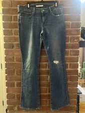 Levi's 715 Bootcut Women's Distressed Medium Wash Blue Denim Jeans