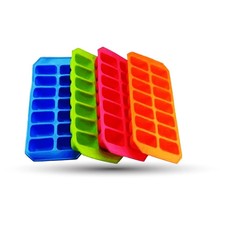 Silicone Soft Splash Ice Cube Tray Flexible With Various Colour 1PK