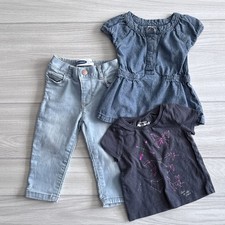 Baby Girl Clothes Bundle 6-12 Months Old Navy Carter  s OshKosh Jeans Tops Lot