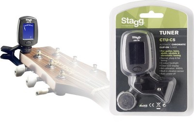 Chromatic Tuner for Clamping for Guitar, Bass, Violin, Ukulele