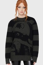 Warner Corpse Bride Emily Stripe Knit Jumper Xs||S||M||L||Xl||Xxl||3Xl||4Xl