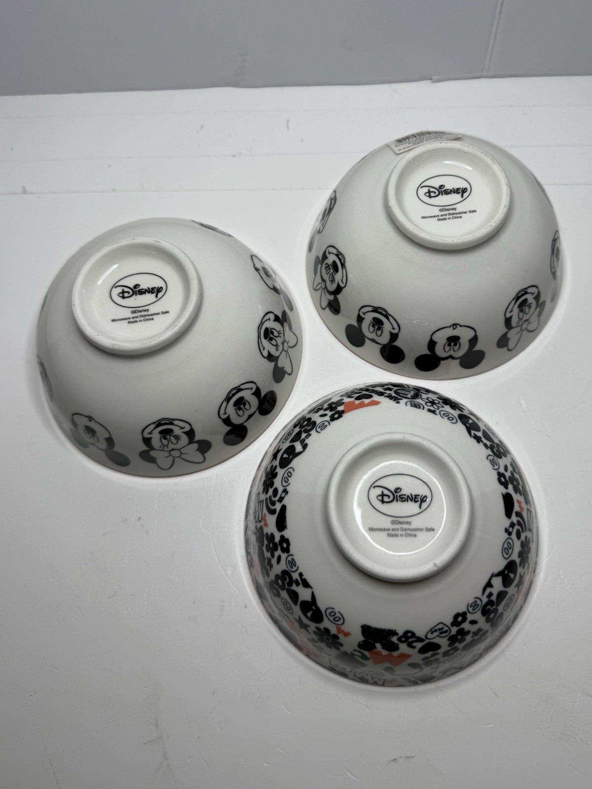 Disney Mickey & Minnie Mouse Cereal/Snack Tidbit Bowls Set Of 3 - New