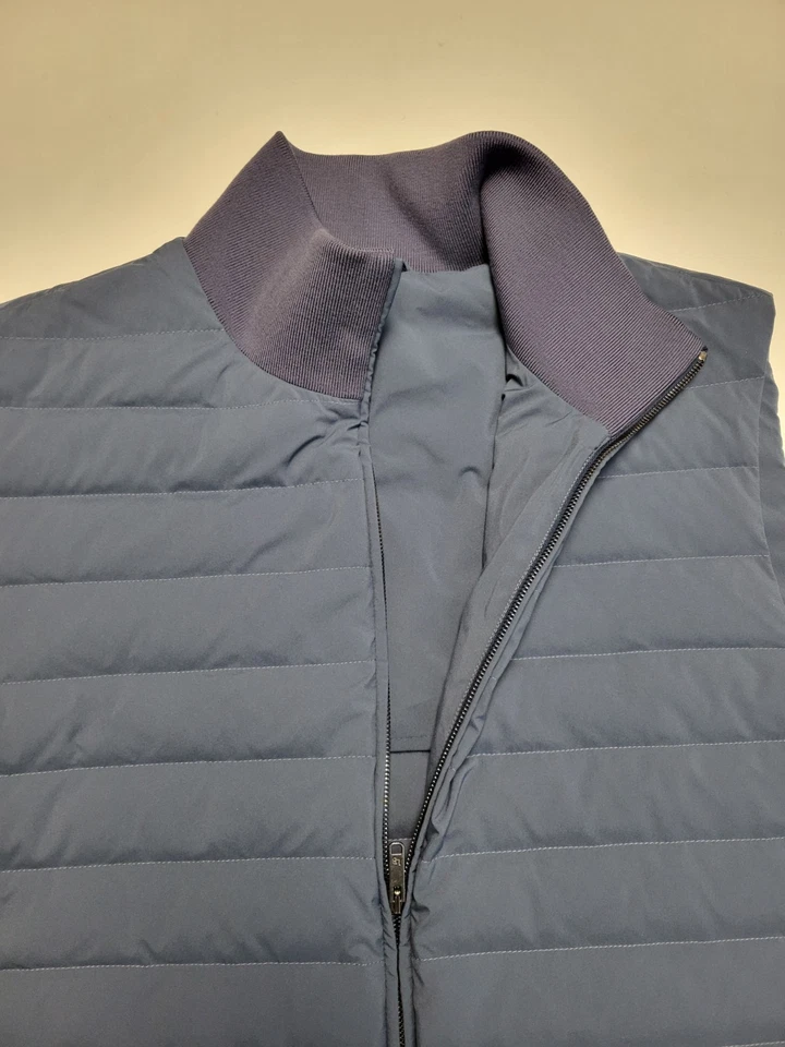 Nuevo Chaleco Luciano Barbera Canal Acolchado ABAJO Cremallera Completa 2XL 48 EU 58 Azul Puff Foto 4 de 4