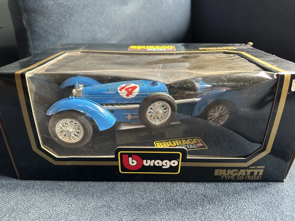 Burago escala 1/18 cod.3005 Bugatti tipo 59 (1934) - azul - en caja Foto 3 de 4