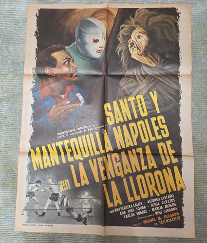Santo y Mantequilla Napoles Venganza Llorona  Poster Mexican Horror Zombie 1974