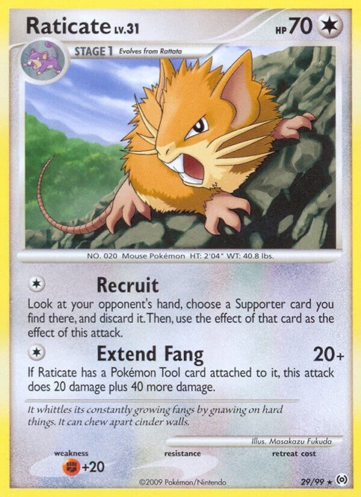 Raticate 29/99 Rare Arceus Pokemon Lightly Played