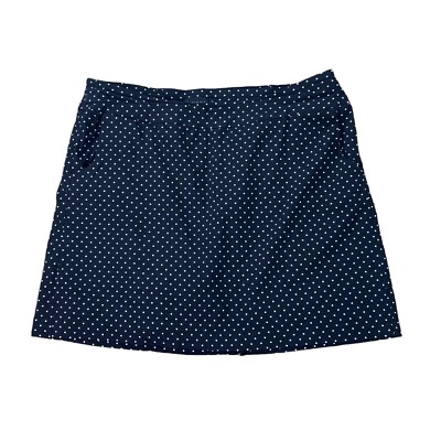 Sharagano Womans Stretchy Polkadot Skort Size 18W Black White Has Pockets