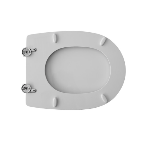 MSV Sedile WC In Polipropilene – Design Brest, Colore Tortora – Cerniere In Plastica, Misura Standard 46x37x3.5 Cm – Leggero E Facile Da Pulire