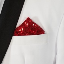 NEW - Men's Sequin Point Design Pre-Folded Pocket Square Insert - More Colors