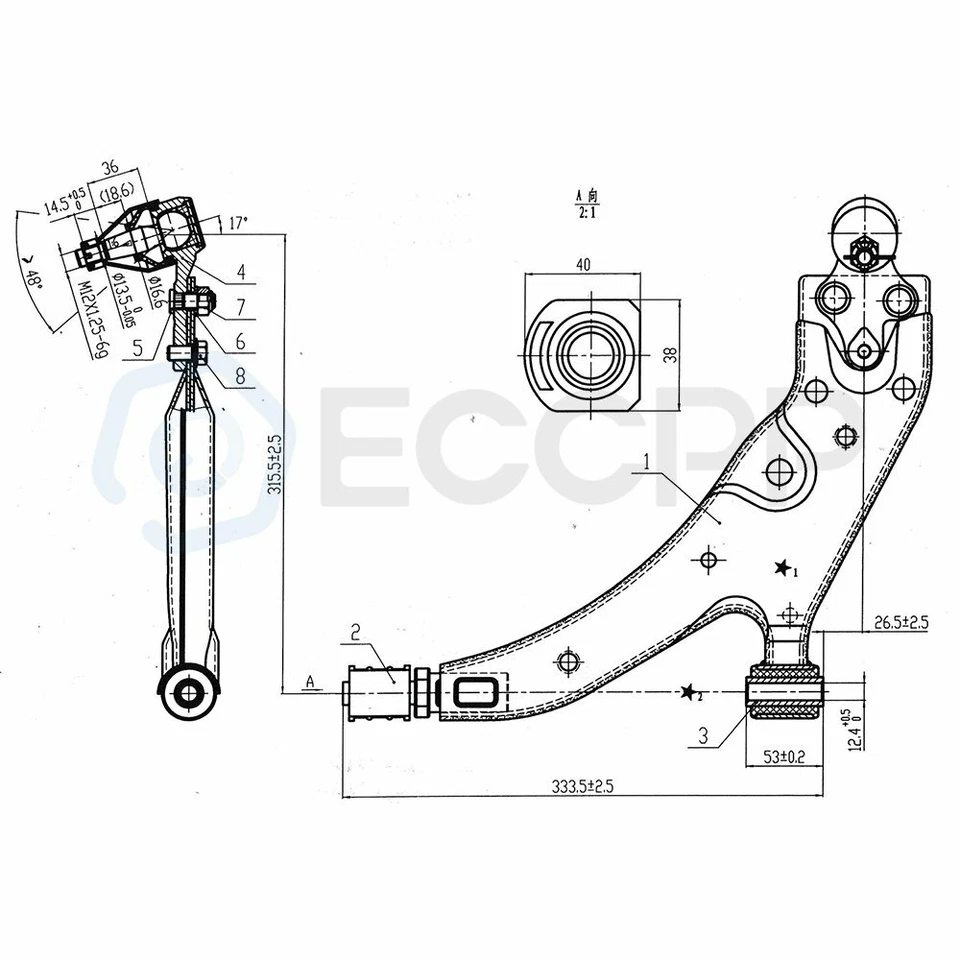 8Pcs Front Lower Control Arms Ball Joints Kit For 91-1997 Toyota Tercel & Paseo Foto 2 de 4