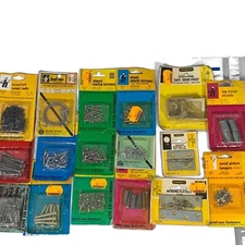 Vintage Mixed Lot Of 17 New Old Stock Hardware Screws Hangers Washers Bolts Lot1