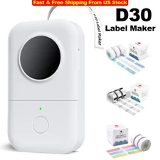 Phomemo D30 Label Maker Machine Portable Bluetooth Mini Thermal Printer White