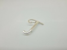 Letter "T" Initial Fashion Brooch Pin Lapel Pin Silver Tone