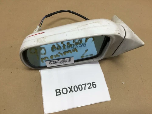 1989 1990 NISSAN MAXIMA FRONT LEFT DRIVER SIDE VIEW MIRROR FOLDING WHITE OEM+