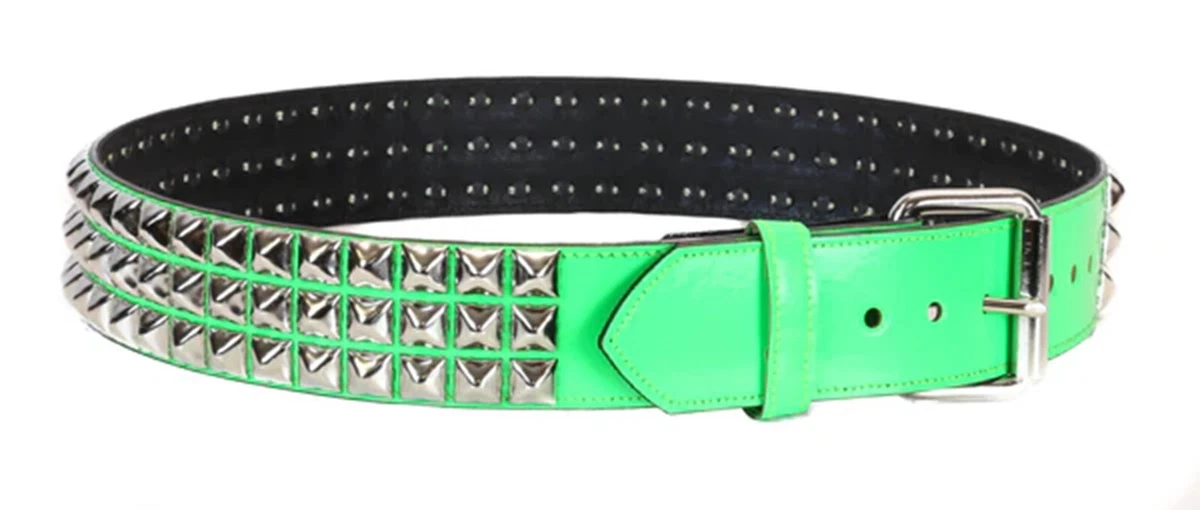Leather Studded Green Belts for Men for sale | eBay