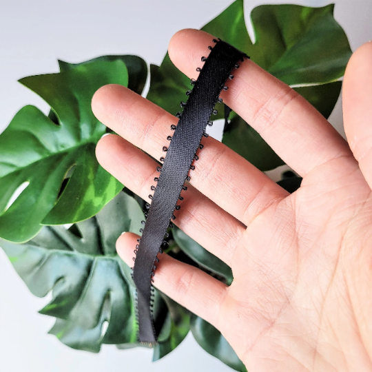 Black Satin Ribbon Choker Thin Lace Victorian Necklace Gothic