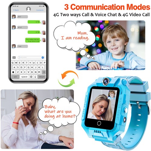 Kids WiFi 4G Smart Watch w/ 360° Rotatable Liftable Dial GPS Tracker Waterproof - Picture 36 of 51