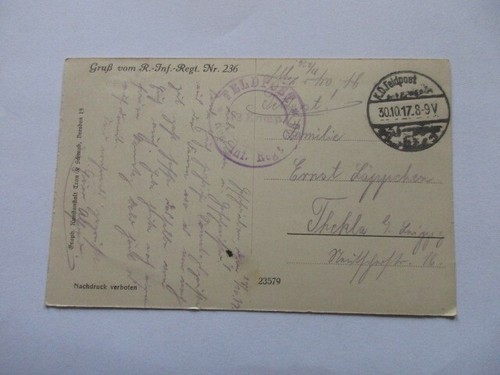 seltene AK Res. Infanterie-Regiment 236 Köln-Deutz 1917 - Picture 2 of 2