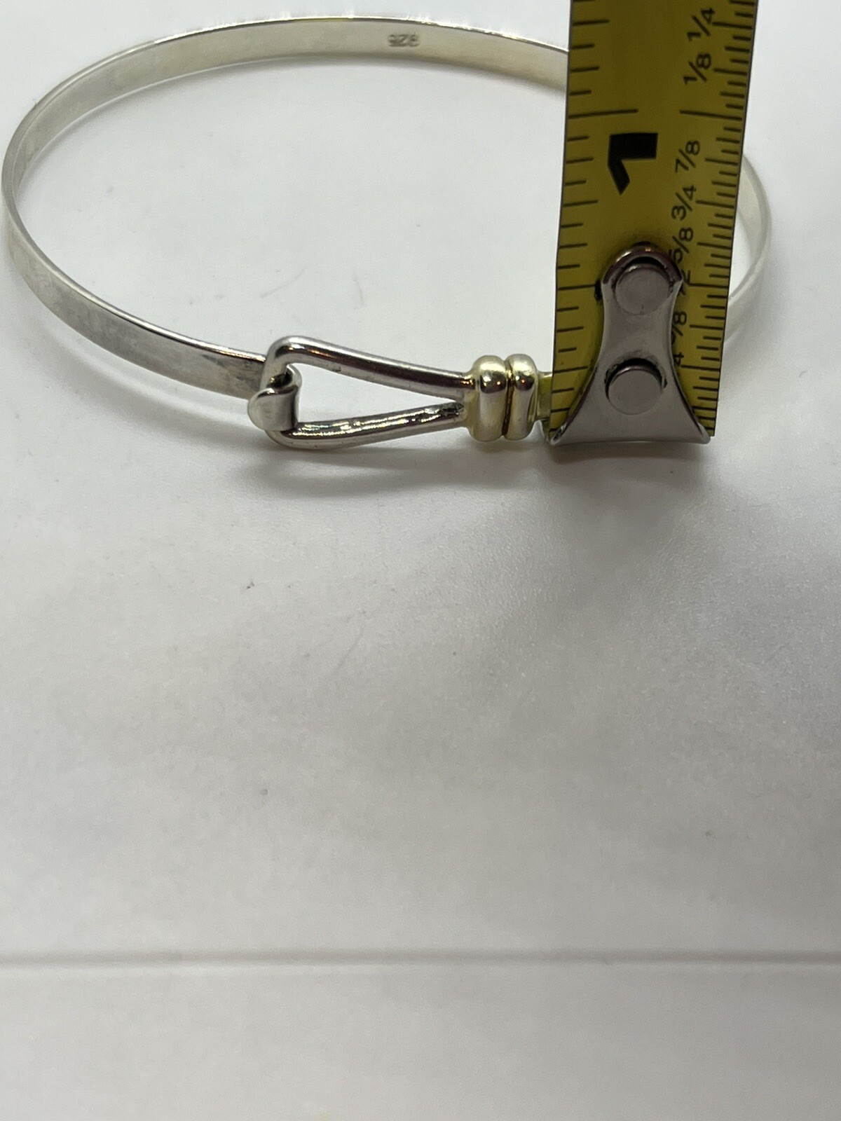 Sterling silver hook two tone bangle bracelet - image 11