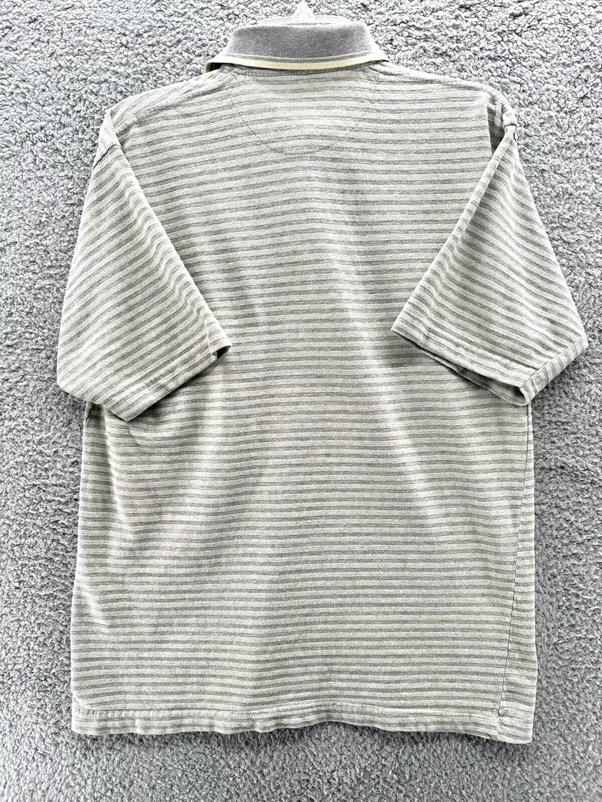 Polo Ralph Lauren uomo camicia colletto taglia L grigio righe manica corta grigio pony