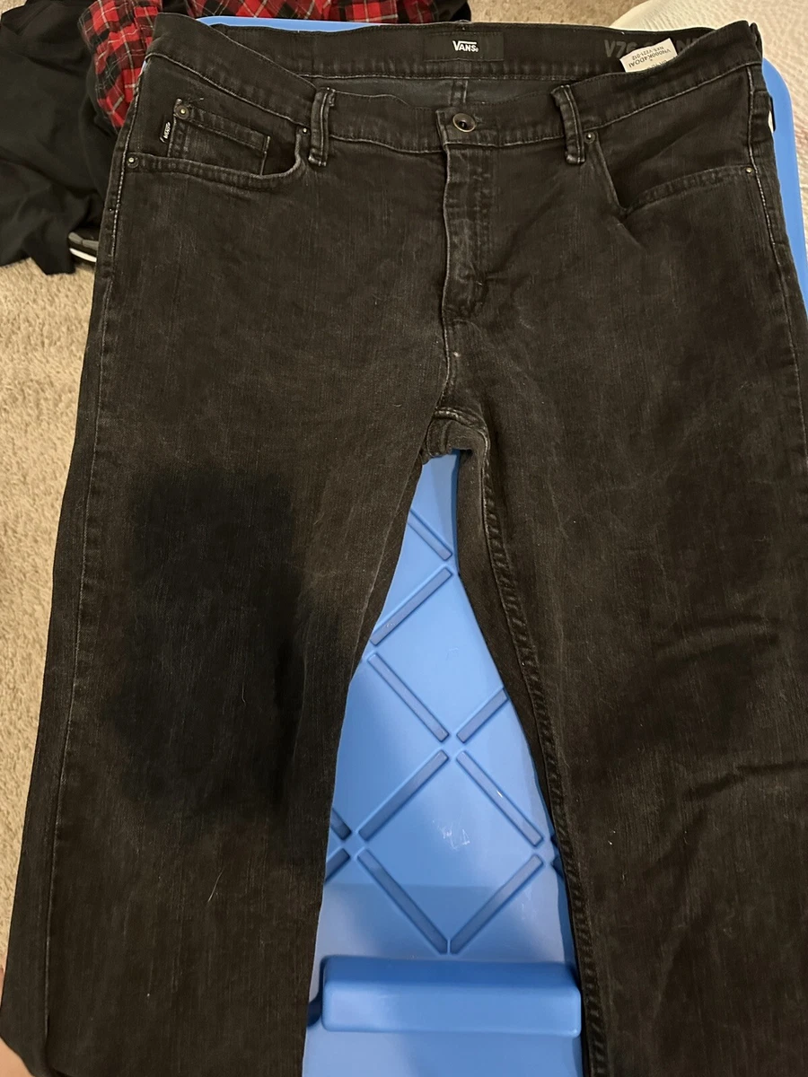 Vans V76 Skinny Black Mens Skater Denim Jeans 36x34 Style K4DBLK Euc