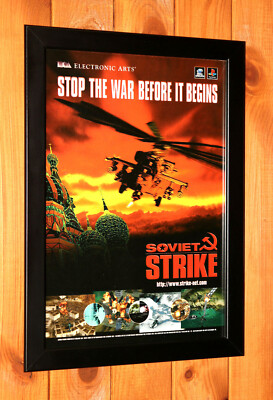 Soviet Strike PS1 Sega Saturn Genesis Small Werbeblatt Gerahmt Poster Ad Framed